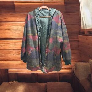 Colorful Reversible Aztec and Green Jacket